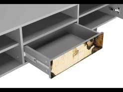 Móvel De Tv* Mueble de TV - 170х59х41 cm - T6 - Two Monkeys, Cinza Cinzento