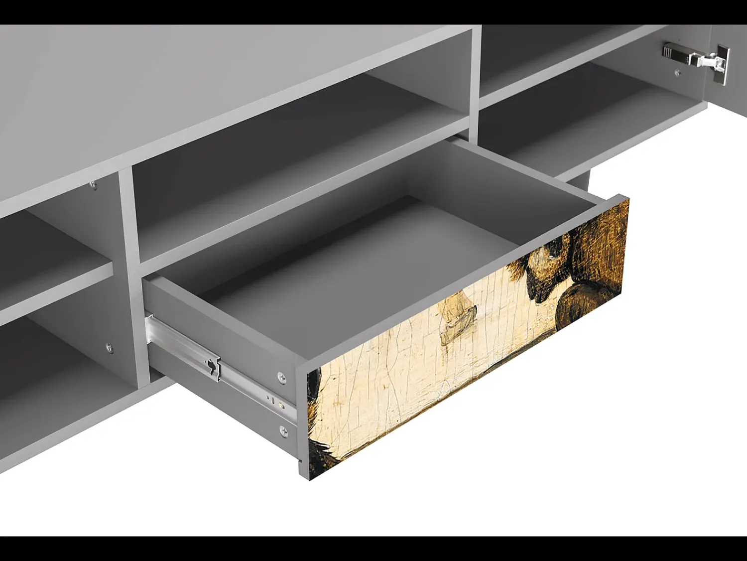 Móvel De Tv* Mueble de TV - 170х59х41 cm - T6 - Two Monkeys, Cinza Cinzento