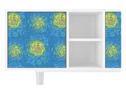 Discount Mueble de TV - 150х69х41 cm - T5 - Van Gogh Lights, Branco Bege