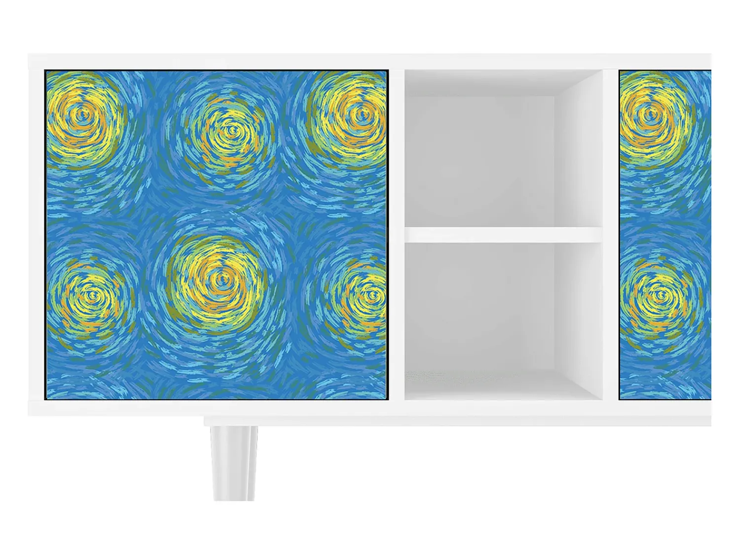 Discount Mueble de TV - 150х69х41 cm - T5 - Van Gogh Lights, Branco Bege