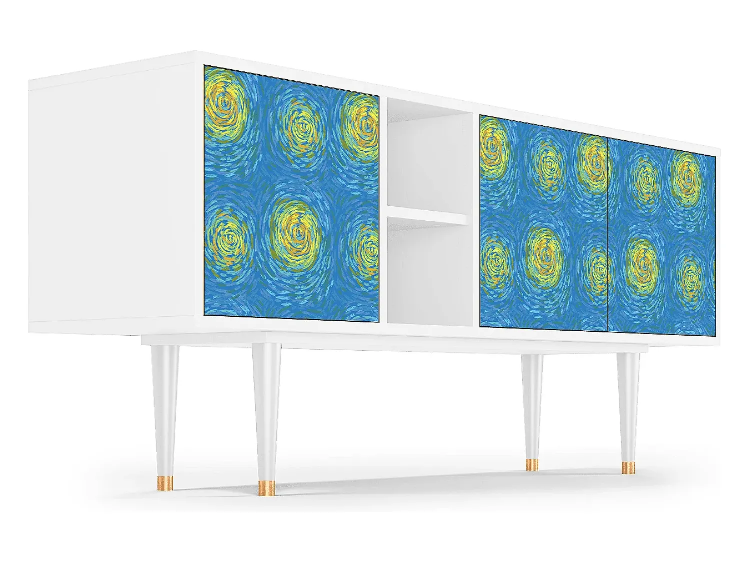 Discount Mueble de TV - 150х69х41 cm - T5 - Van Gogh Lights, Branco Bege