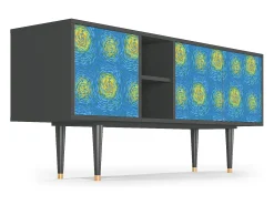 Móvel De Tv| Mueble de TV - 150х69х41 cm - T5 - Van Gogh Lights, Antracite Cinza antracite