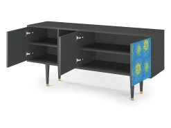 Móvel De Tv| Mueble de TV - 150х69х41 cm - T5 - Van Gogh Lights, Antracite Cinza antracite