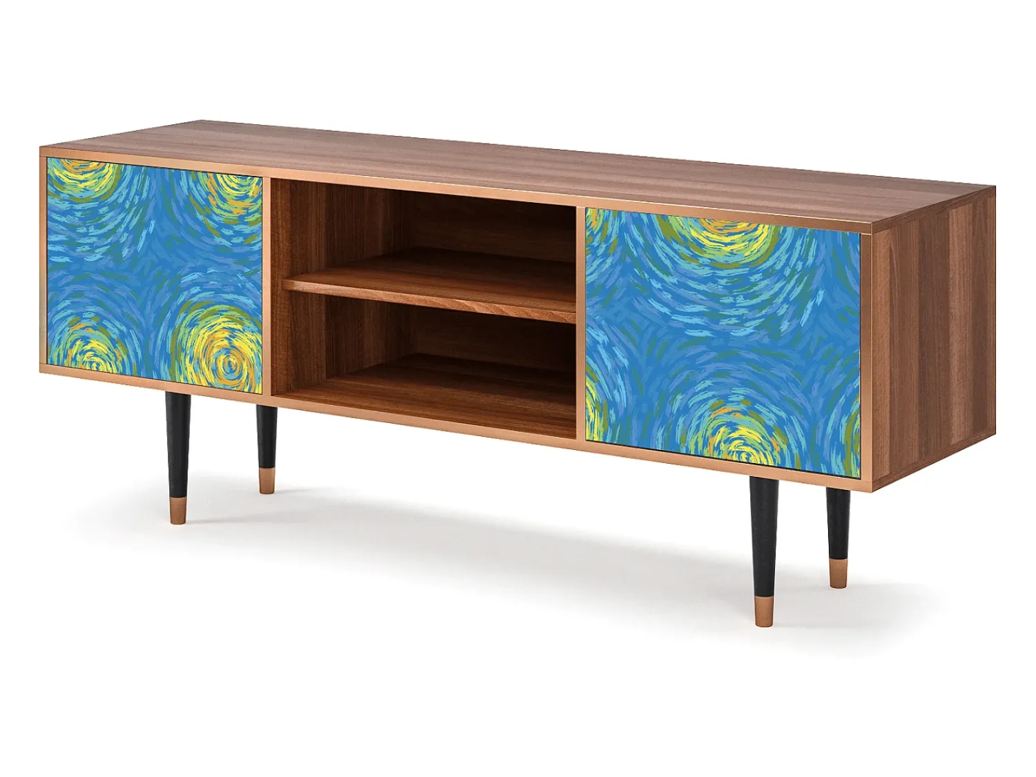 Mueble de TV - 170х69х48 cm - T2 - Van Gogh Lights, Nogueira^ Móvel De Tv