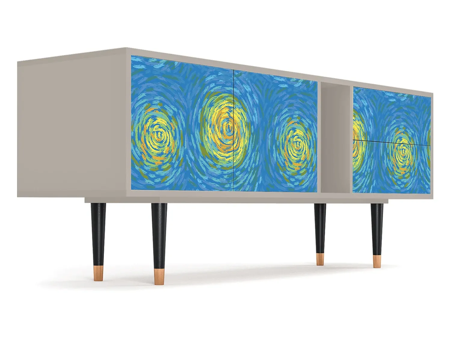 Móvel De Tv* Mueble de TV - 170х69х48 cm - T1 - Van Gogh Lights, Areia Bege