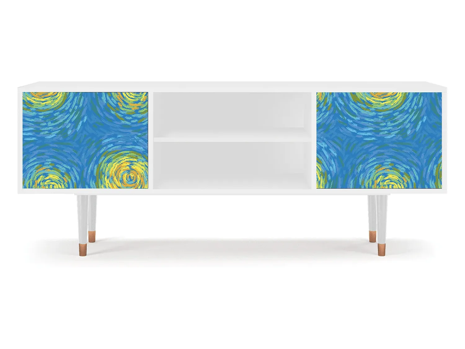Online Mueble de TV - 170х69х48 cm - T2 - Van Gogh Lights, Branco Bege