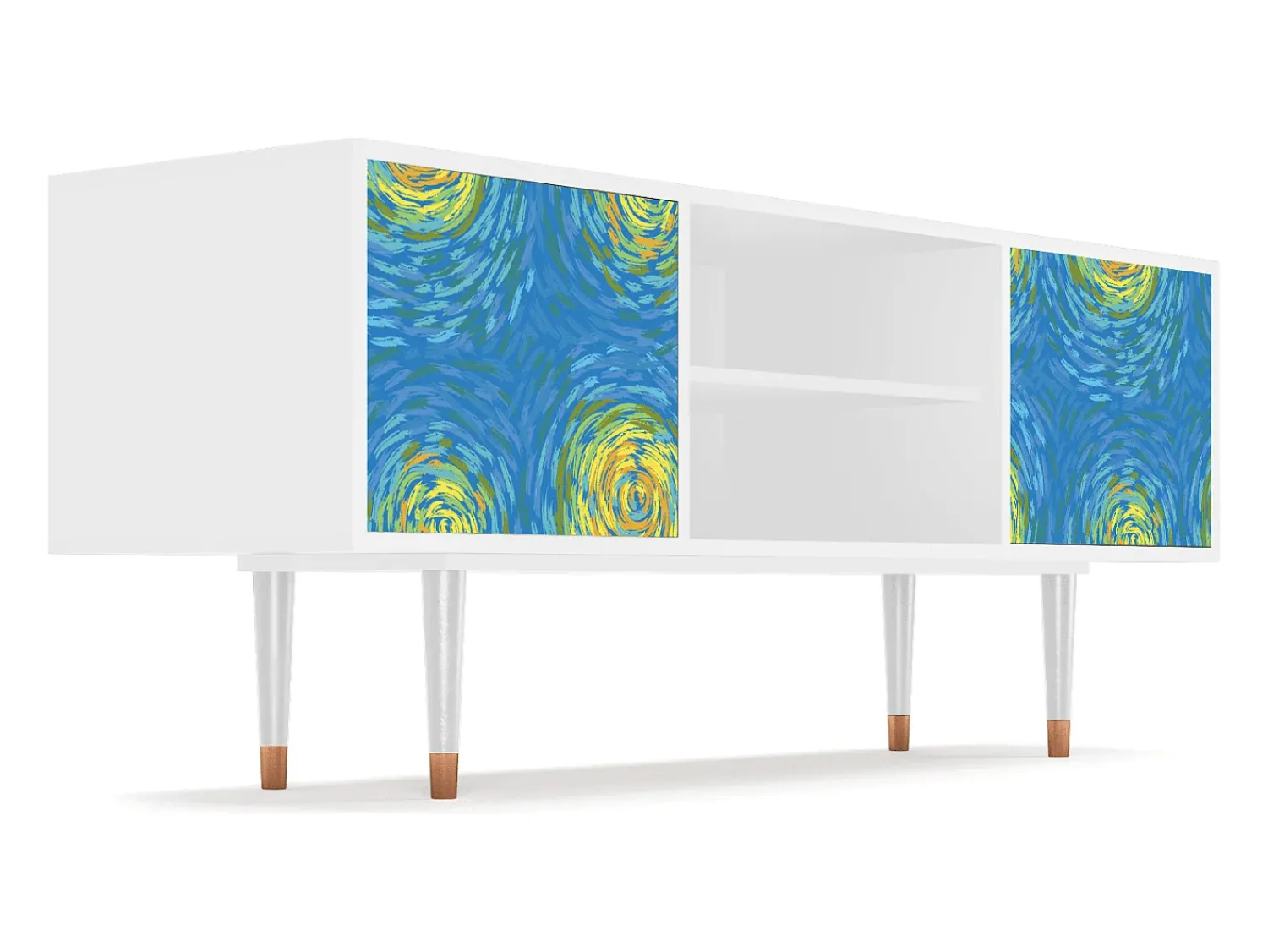 Online Mueble de TV - 170х69х48 cm - T2 - Van Gogh Lights, Branco Bege
