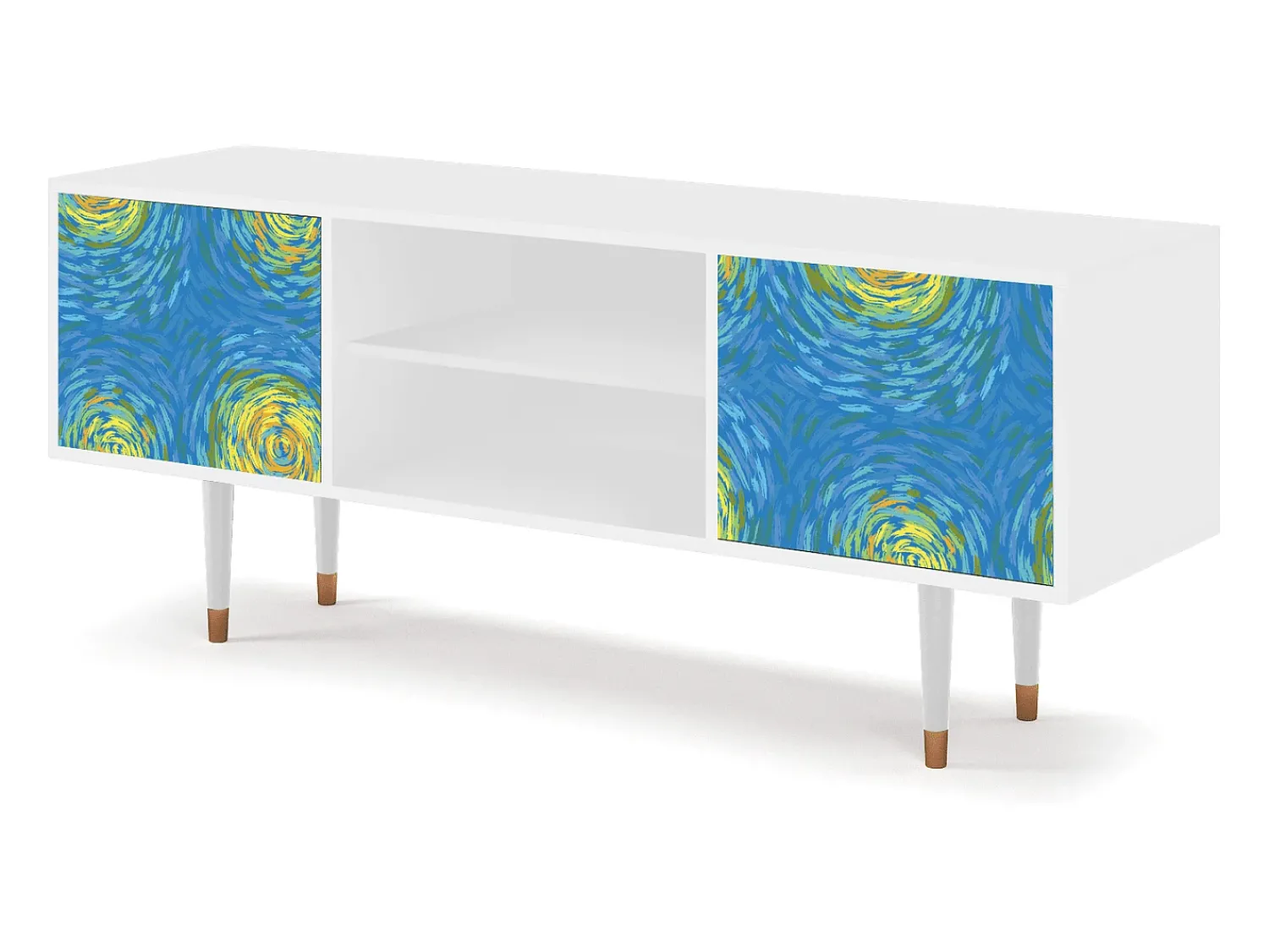 Online Mueble de TV - 170х69х48 cm - T2 - Van Gogh Lights, Branco Bege