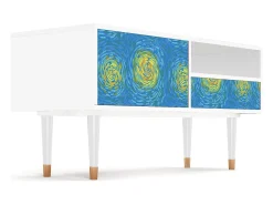 Móvel De Tv* Mueble de TV - 115х59х48 cm - T3 - Van Gogh Lights, Branco Bege