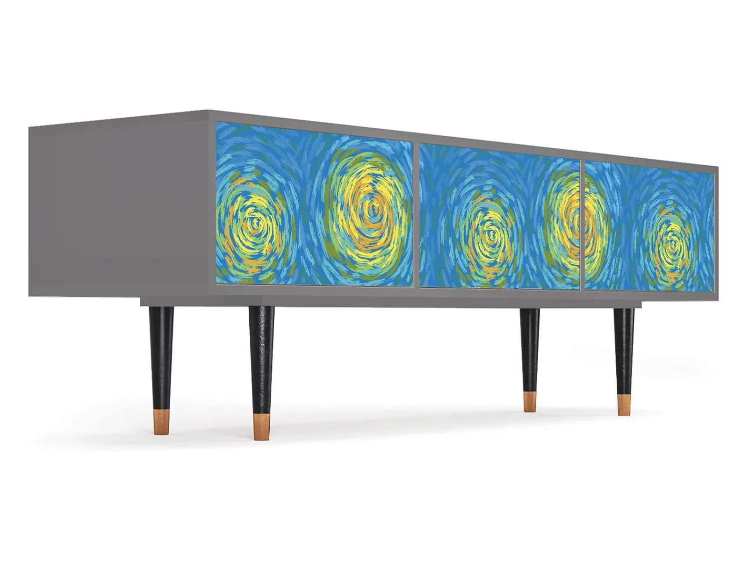 Mueble de TV - 170х59х48 cm - T4 - Van Gogh Lights, Cinza^ Móvel De Tv