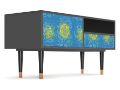 Móvel De Tv* Mueble de TV - 115х59х48 cm - T3 - Van Gogh Lights, Antracite Cinza antracite