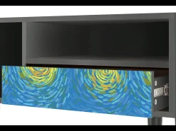 Móvel De Tv* Mueble de TV - 115х59х48 cm - T3 - Van Gogh Lights, Antracite Cinza antracite