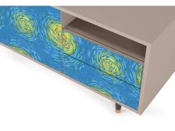 Móvel De Tv| Mueble de TV - 125х56х41 cm - T7 - Van Gogh Lights, Latte Bege