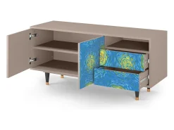 Móvel De Tv| Mueble de TV - 125х56х41 cm - T7 - Van Gogh Lights, Latte Bege