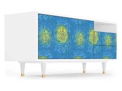 Móvel De Tv| Mueble de TV - 125х56х41 cm - T7 - Van Gogh Lights, Branco Bege