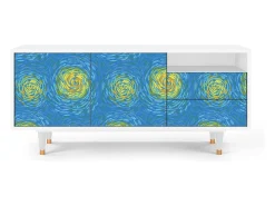 Móvel De Tv| Mueble de TV - 125х56х41 cm - T7 - Van Gogh Lights, Branco Bege