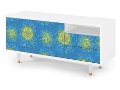 Móvel De Tv| Mueble de TV - 125х56х41 cm - T7 - Van Gogh Lights, Branco Bege