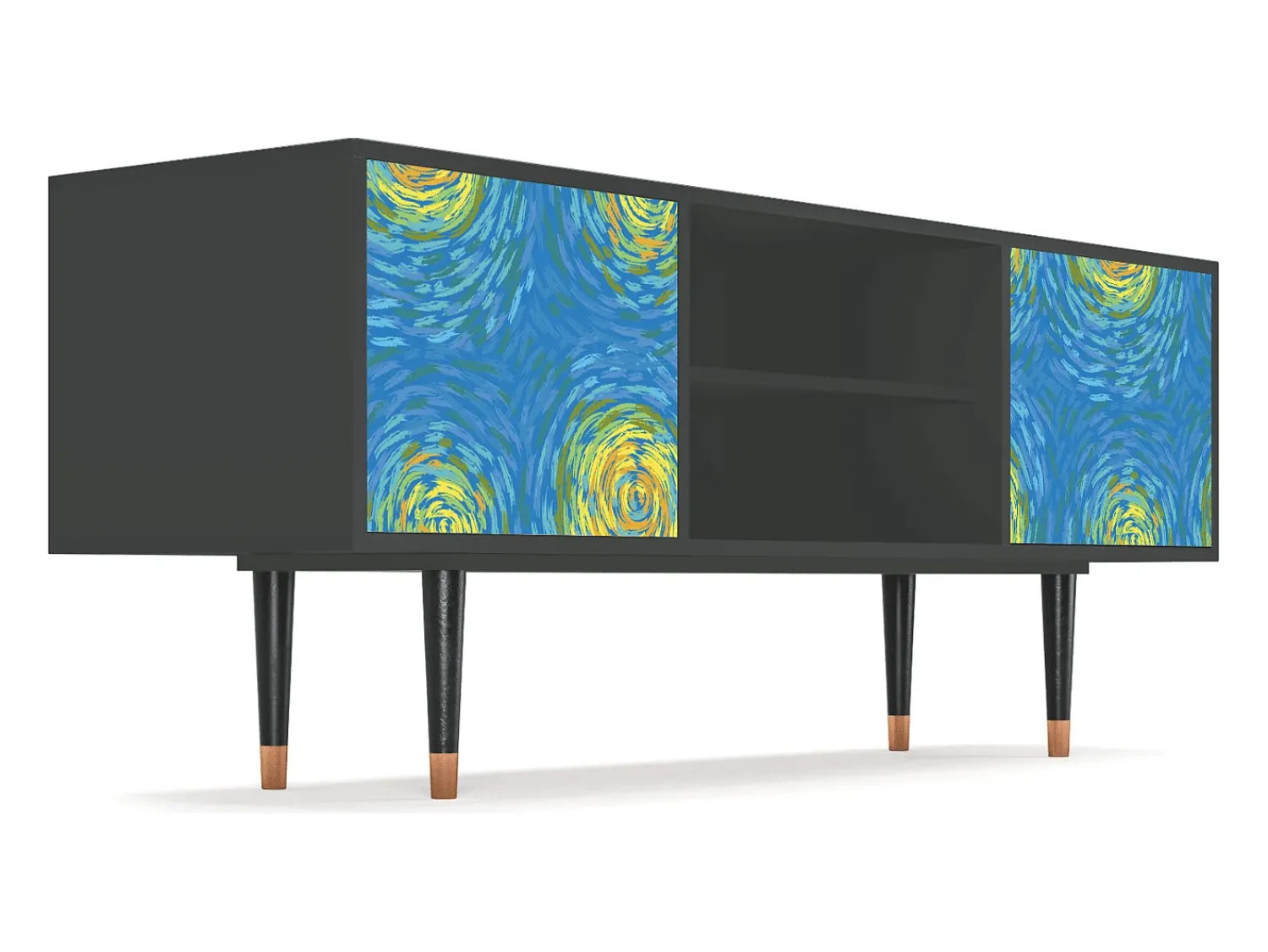 Mueble de TV - 170х69х48 cm - T2 - Van Gogh Lights, Antracite^ Móvel De Tv