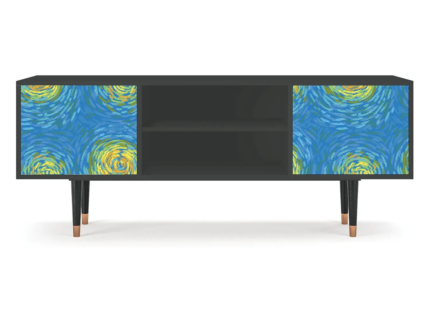 Mueble de TV - 170х69х48 cm - T2 - Van Gogh Lights, Antracite^ Móvel De Tv