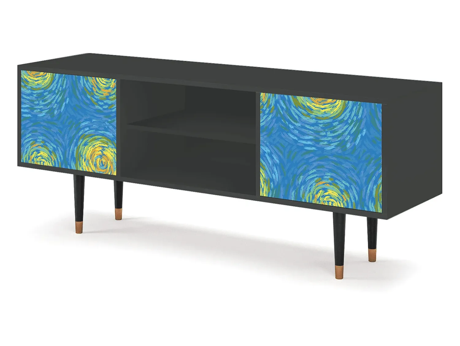 Mueble de TV - 170х69х48 cm - T2 - Van Gogh Lights, Antracite^ Móvel De Tv