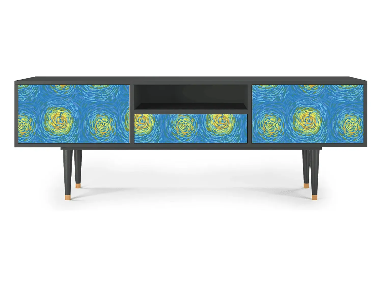 Sale Mueble de TV - 170х59х41 cm - T6 - Van Gogh Lights, Antracite Cinza antracite