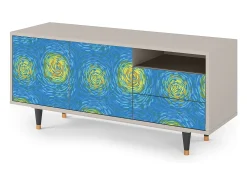 Móvel De Tv* Mueble de TV - 125х56х41 cm - T7 - Van Gogh Lights, Areia Bege