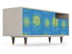 Móvel De Tv* Mueble de TV - 125х56х41 cm - T7 - Van Gogh Lights, Areia Bege