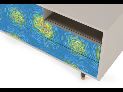 Móvel De Tv* Mueble de TV - 125х56х41 cm - T7 - Van Gogh Lights, Areia Bege
