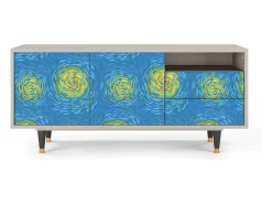 Móvel De Tv* Mueble de TV - 125х56х41 cm - T7 - Van Gogh Lights, Areia Bege