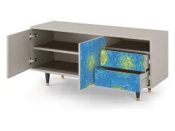 Móvel De Tv* Mueble de TV - 125х56х41 cm - T7 - Van Gogh Lights, Areia Bege