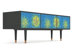 Móvel De Tv| Mueble de TV - 170х59х48 cm - T4 - Van Gogh Lights, Antracite Cinza antracite