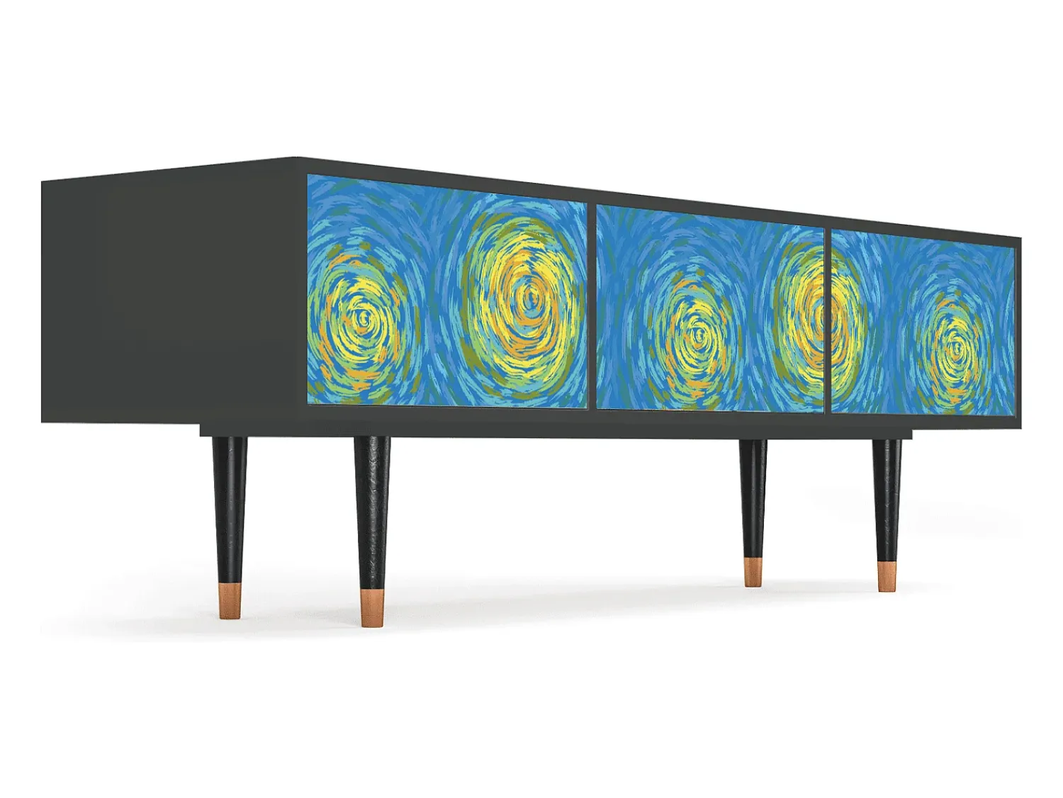Móvel De Tv| Mueble de TV - 170х59х48 cm - T4 - Van Gogh Lights, Antracite Cinza antracite