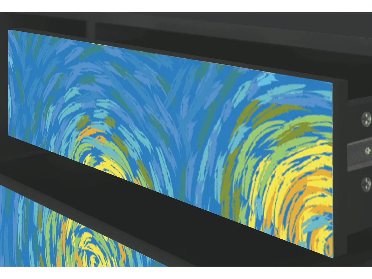 Móvel De Tv| Mueble de TV - 170х59х48 cm - T4 - Van Gogh Lights, Antracite Cinza antracite