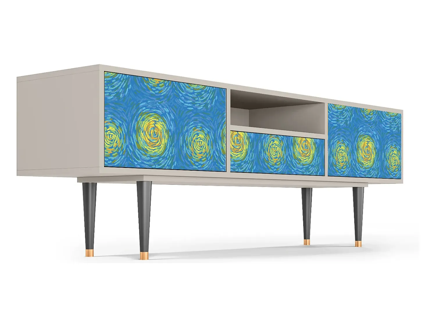 Mueble de TV - 170х59х41 cm - T6 - Van Gogh Lights, Areia^ Móvel De Tv