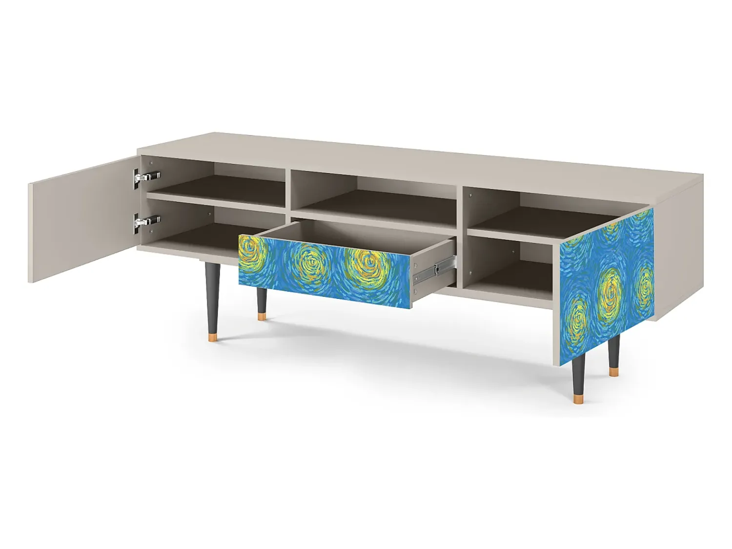 Mueble de TV - 170х59х41 cm - T6 - Van Gogh Lights, Areia^ Móvel De Tv