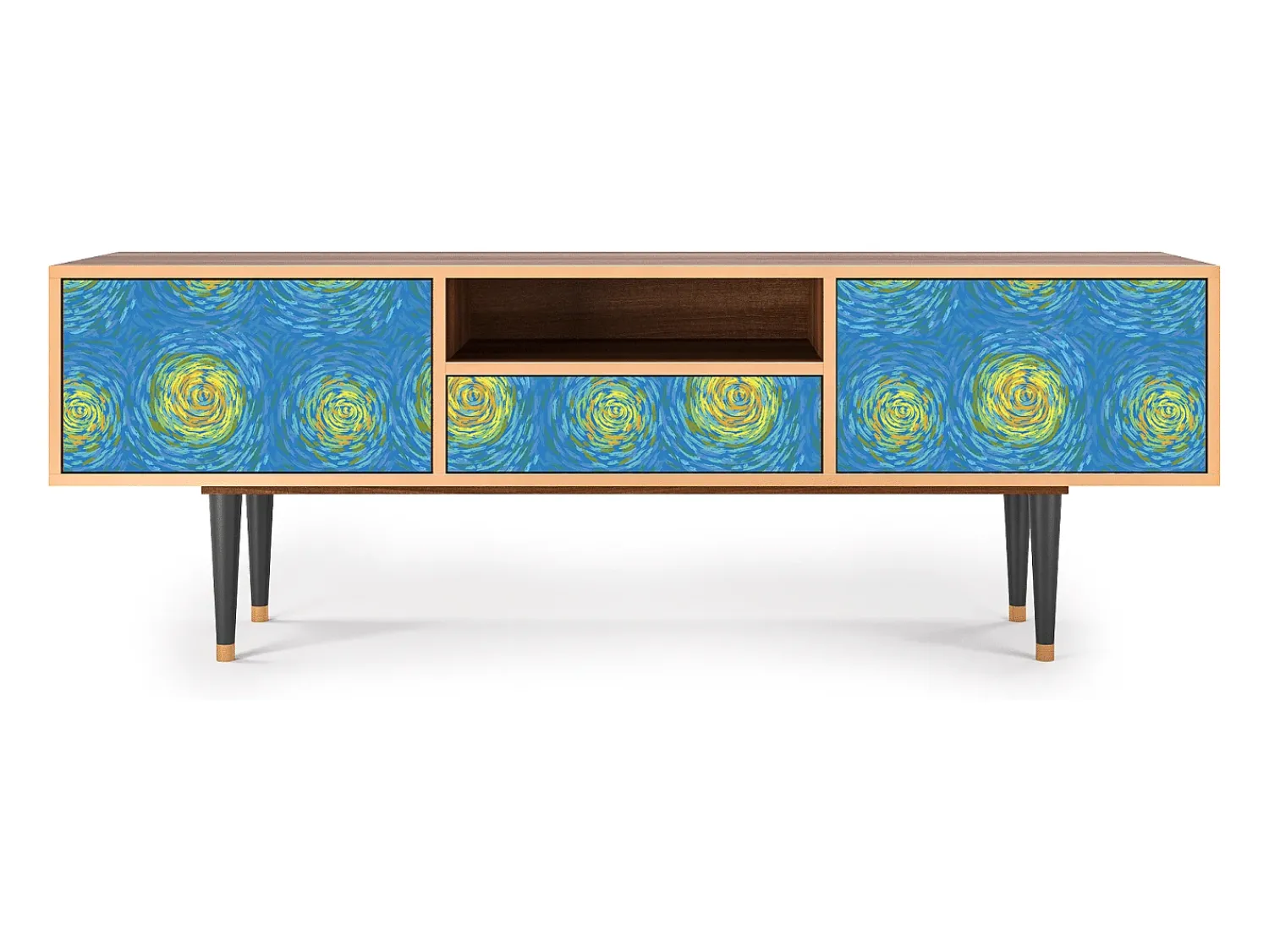 Mueble de TV - 170х59х41 cm - T6 - Van Gogh Lights, Nogueira^ Móvel De Tv