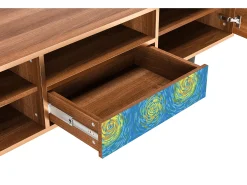 Mueble de TV - 170х59х41 cm - T6 - Van Gogh Lights, Nogueira^ Móvel De Tv