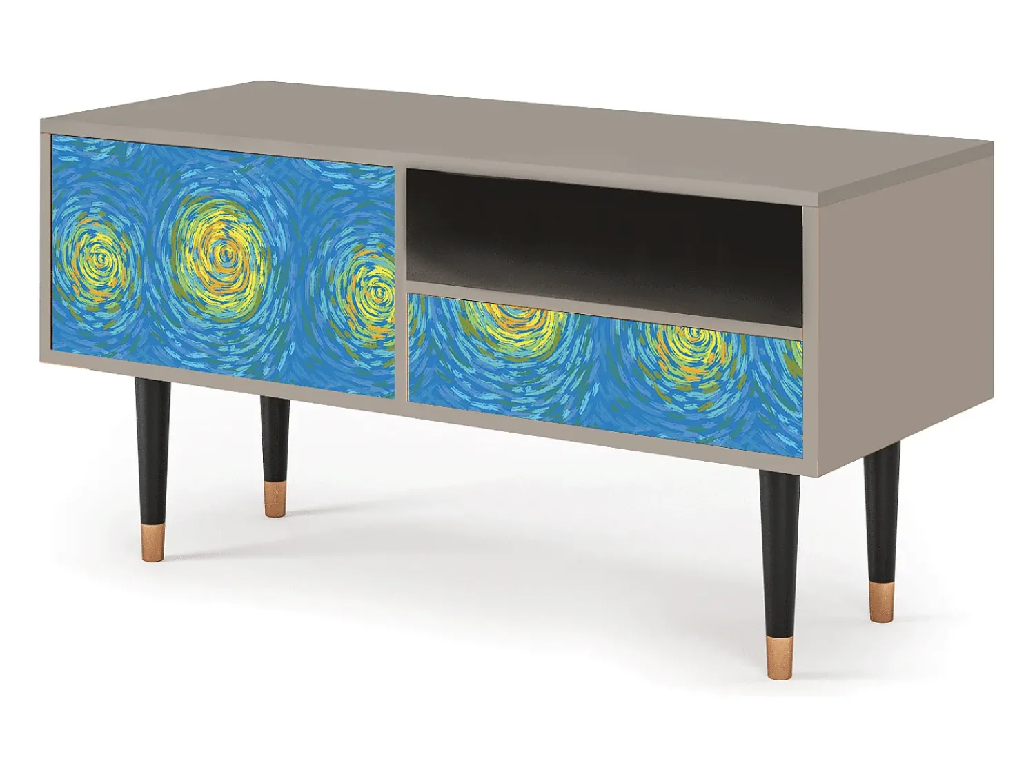 Mueble de TV - 115х59х48 cm - T3 - Van Gogh Lights, Areia^ Móvel De Tv