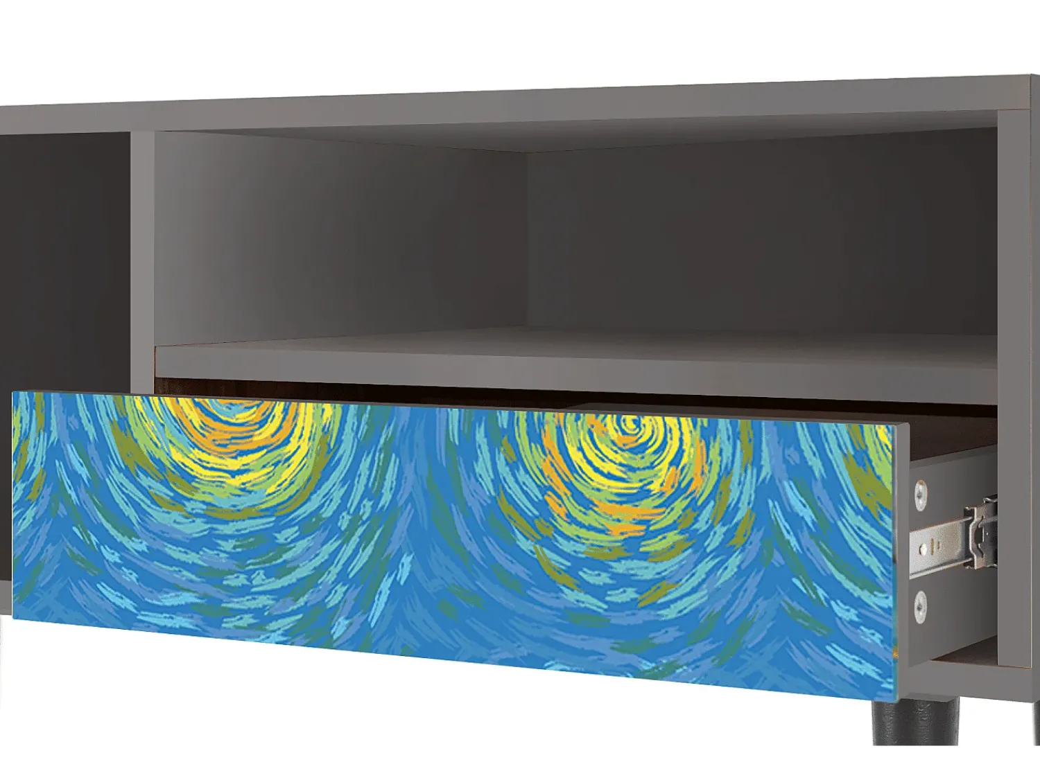 Mueble de TV - 115х59х48 cm - T3 - Van Gogh Lights, Cinza^ Móvel De Tv