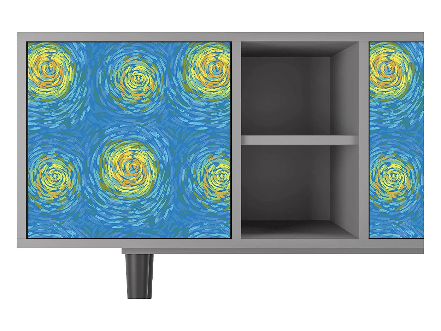 Best Mueble de TV - 150х69х41 cm - T5 - Van Gogh Lights, Cinza Cinzento