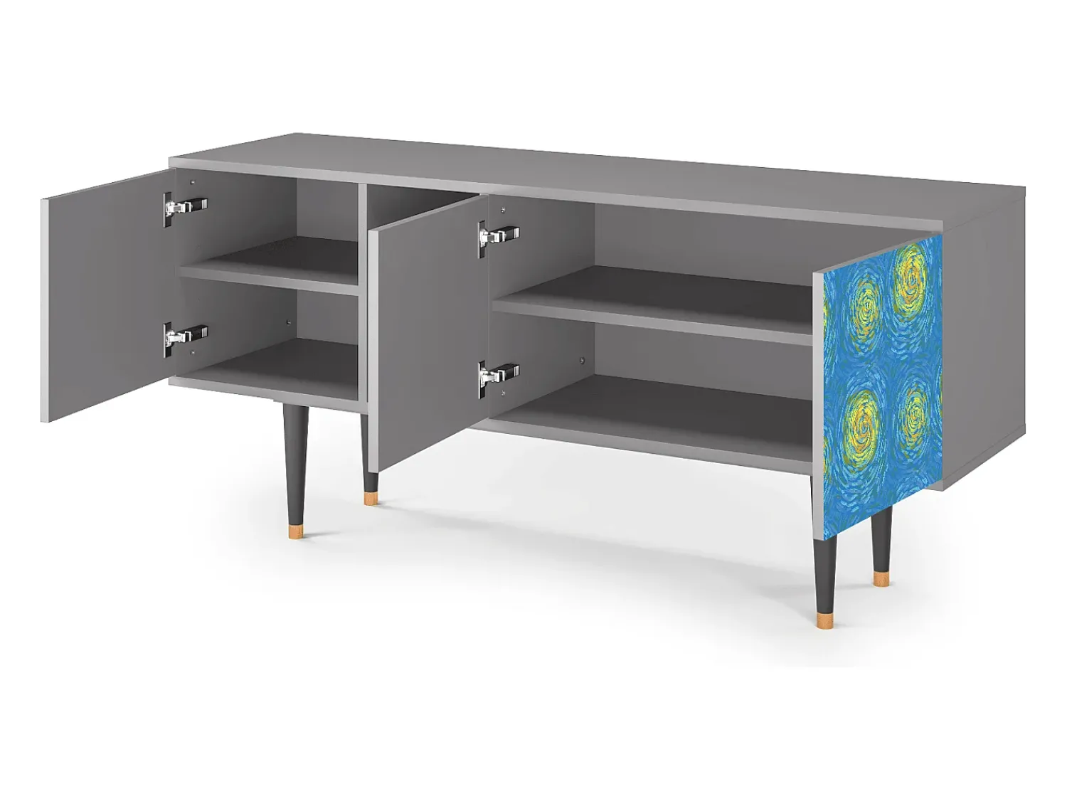 Best Mueble de TV - 150х69х41 cm - T5 - Van Gogh Lights, Cinza Cinzento
