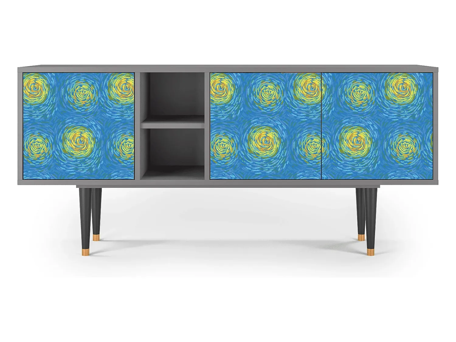 Best Mueble de TV - 150х69х41 cm - T5 - Van Gogh Lights, Cinza Cinzento