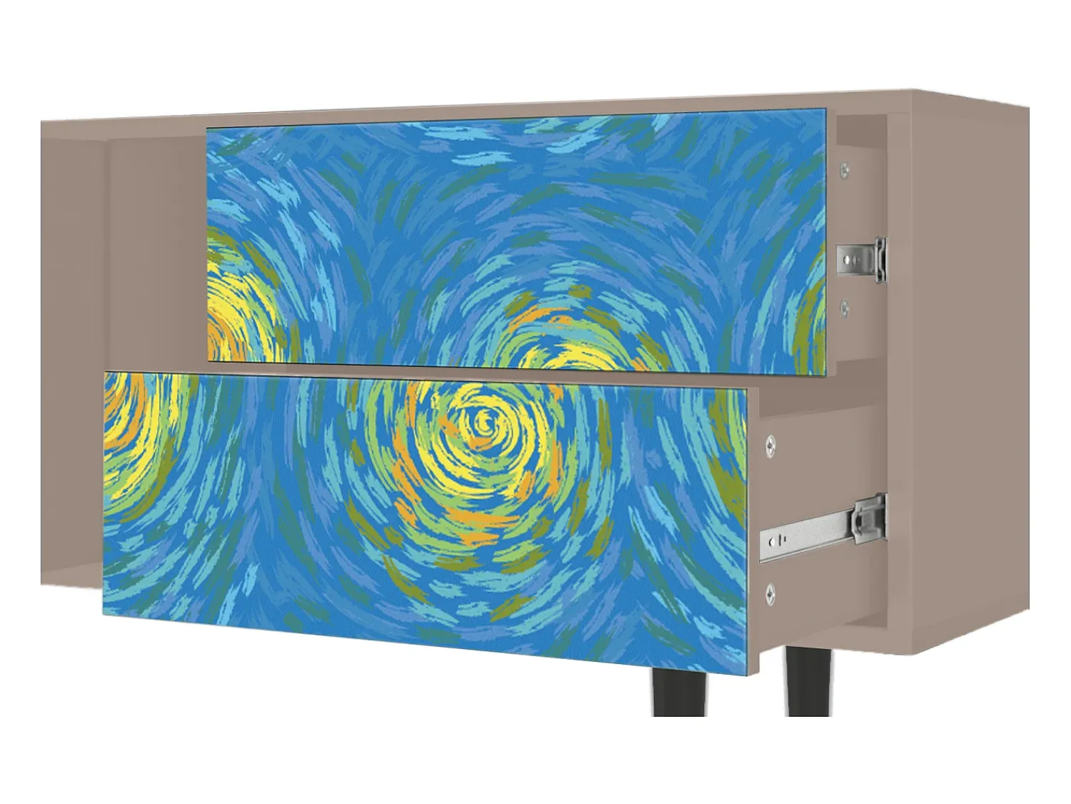 Clearance Mueble de TV - 170х69х48 cm - T1 - Van Gogh Lights, Latte Bege