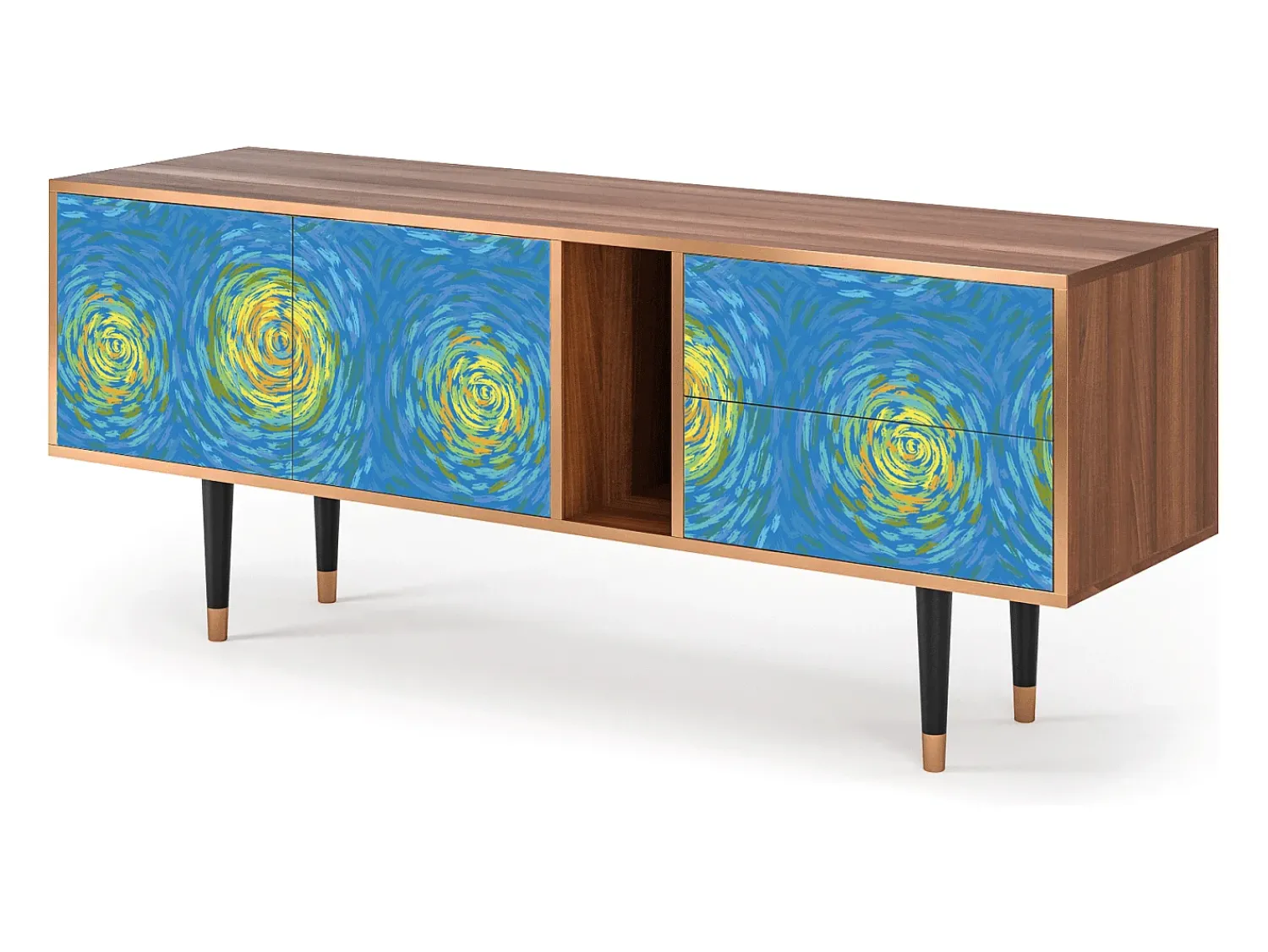 Mueble de TV - 170х69х48 cm - T1 - Van Gogh Lights, Nogueira^ Móvel De Tv