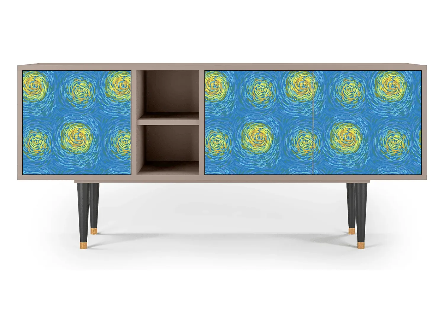 Móvel De Tv| Mueble de TV - 150х69х41 cm - T5 - Van Gogh Lights, Latte Bege