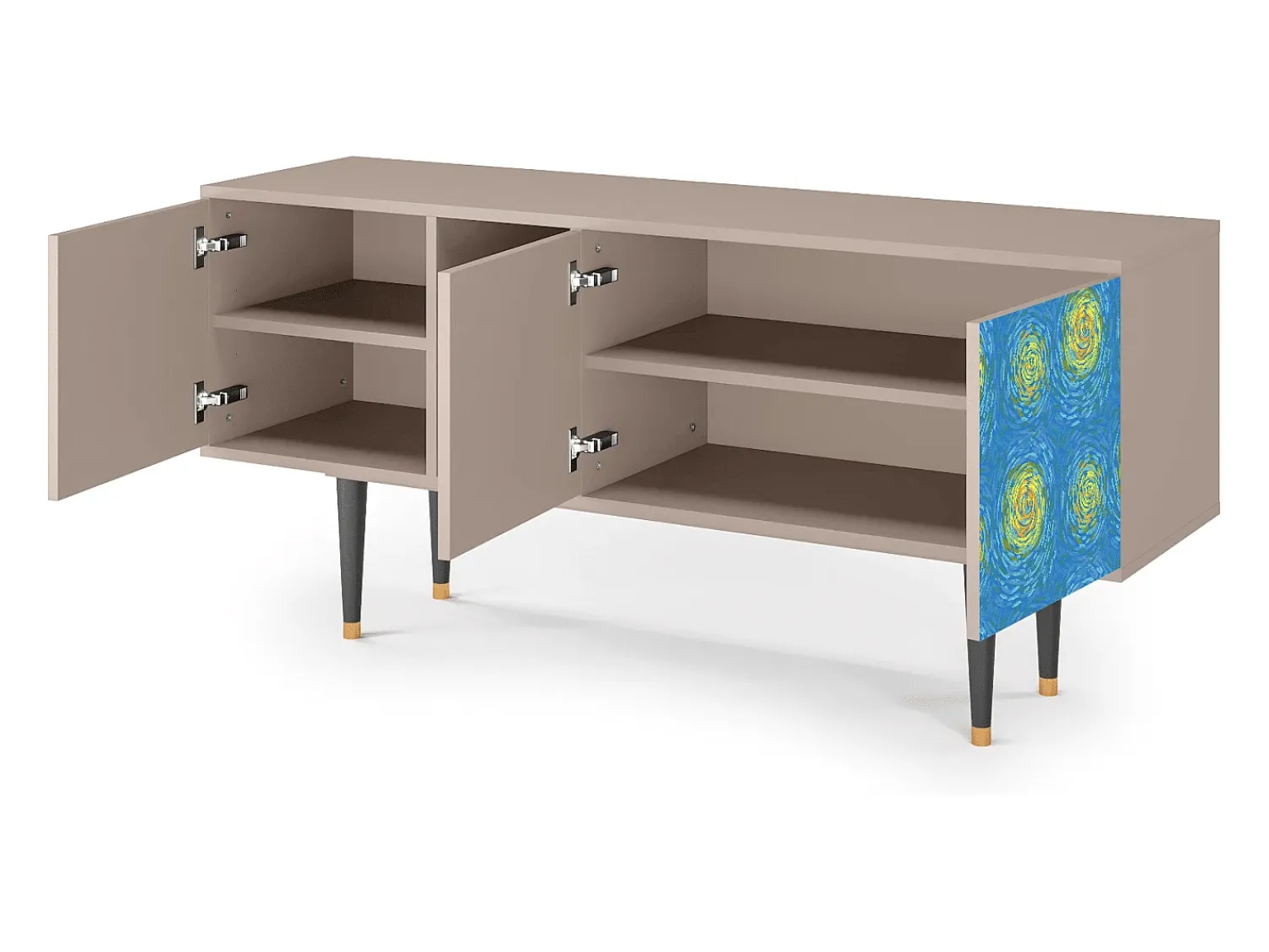 Móvel De Tv| Mueble de TV - 150х69х41 cm - T5 - Van Gogh Lights, Latte Bege