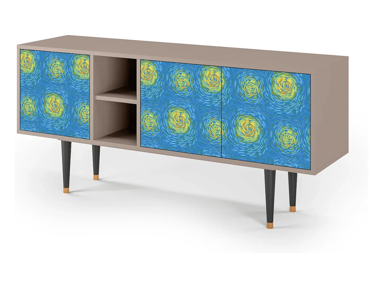 Móvel De Tv| Mueble de TV - 150х69х41 cm - T5 - Van Gogh Lights, Latte Bege