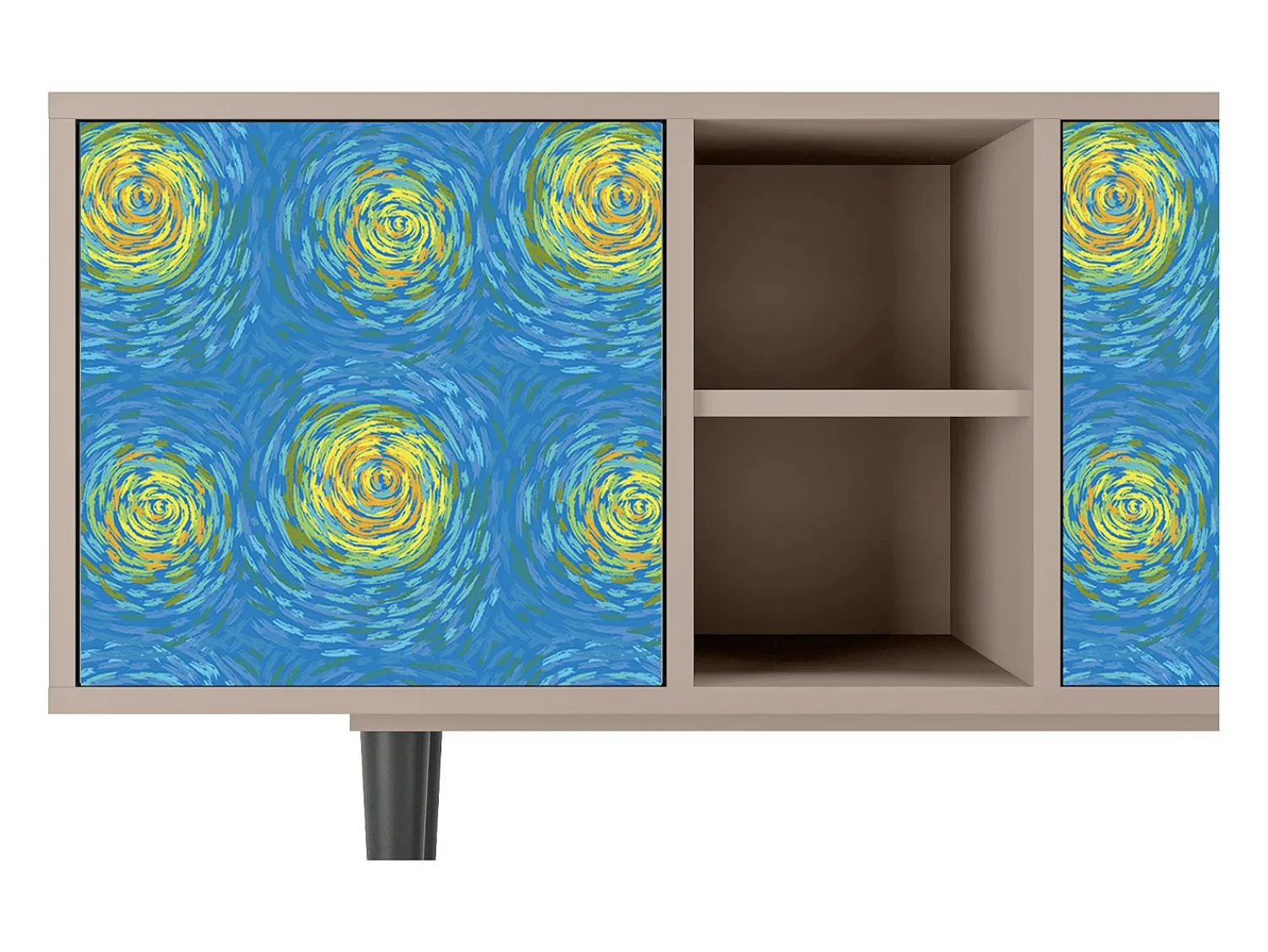 Móvel De Tv| Mueble de TV - 150х69х41 cm - T5 - Van Gogh Lights, Latte Bege