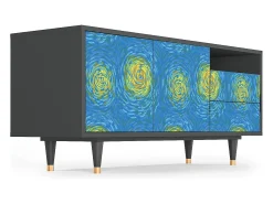 Móvel De Tv| Mueble de TV - 125х56х41 cm - T7 - Van Gogh Lights, Antracite Cinza antracite