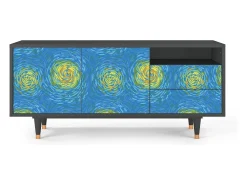Móvel De Tv| Mueble de TV - 125х56х41 cm - T7 - Van Gogh Lights, Antracite Cinza antracite